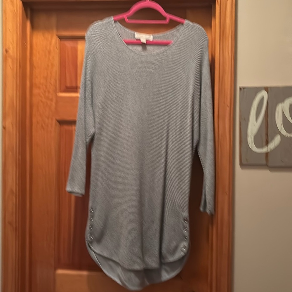 Michael Kors long knit sweater gray. Size medium
